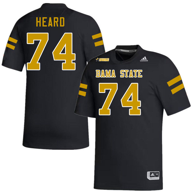 Alabama State Hornets #74 Davin Heard College Football Jerseys Stitched Sale-Black